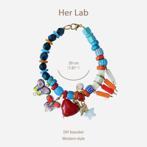 Her Lab Jewelry | Fashionable cinnabar stone womens lucky bracelet cute butterfly ceramic bracelet high quality DIY birthday gift childrens gift