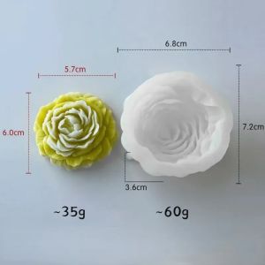 S/M/L 3D Peony Silicone Candle Mold DIY Handmade Flower Candle Soap Plaster Resin Making Wedding Decoration Valentines Day Gift