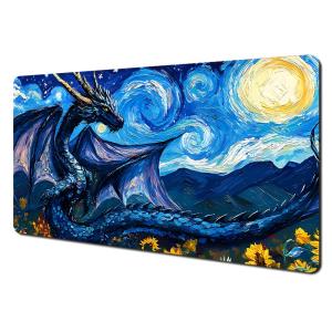 Tấm Thảm Chơi Bài Magic The Gathering Rồng Đêm Sao MTG Dày 2mm/3mm Chất Liệu Cao Su Viền May Chắc Chắn Dành Cho Chơi Game.