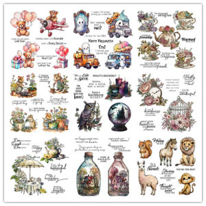 Animal Halloween Notebook Transparent Silicone Stamp Retro Background Base Seal DIY Decorative Journal Rubber Stamp