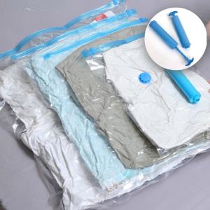 Vacuum Compression Bag Transparent Portable Clothes Blankets Dust-proof Storage Bag Suction Type