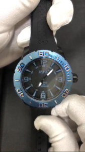 MAX Legend Watches Blue/Black Steel Case Blue Index Mens Silicone Strap Watch 44mm 5-MAX687