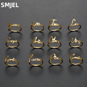 Nhẫn Mở Bằng Thép Không Gỉ Hình Chòm Sao Hoàng Đạo Dành Cho Nữ: Bạch Dương Sư Tử Xử Nữ Song Tử Thiên Bình Song Ngư Nhân Mã - Quà Tặng Sinh Nhật Thời Trang