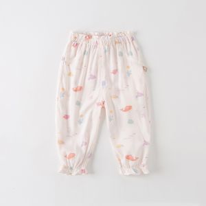 Dave Bella Kids Mosquito-Resistant Pants Thin Summer New Style Girls Air Conditioning Pants Long Loose Fit Breathable Shorts