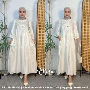 COD | GAMIS BORDIR TERBARU BAHAN TWILL JUMBO LENGAN 7/8 BORDIR