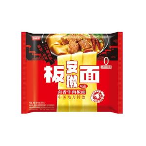Non-Fried Beef Flavor Instant Noodles in Bag Wide Noodles Night Snack Huaxiang Convenient Noodles from Hebei Province China