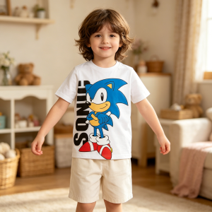 Bandai | Men Women T Shirt Women Tee Boys Girls Top Adults Children Parent Child quick dry kid Tshirts Sonic Hedgehog Cartoon Print Top