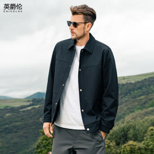 Enjeolon | Áo Khoác Dân Dã Cổ Notch Vải Twill Lót Bông Phong Cách Công Sở Nhẹ Cho Mùa Xuân và Thu