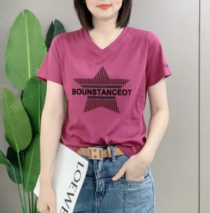 Áo Thun Nữ Cổ Chữ V Tay Ngắn Thiết Kế Năm Ngôi Sao Mùa Hè 2023 Dáng Ôm Vừa Vặn Đa Năng Chất Liệu Cotton Pha Trộn Thường Ngày