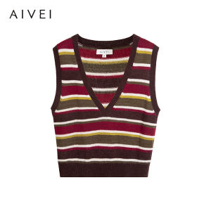 AIVEI | Preppy Style Striped Lazy Knitted Vest