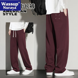 WASSUP NURAYA Pure Cotton Straight Leg Casual Pants for Teenage Boys Spring Autumn Wear Resistant Loose Fit Fashionable