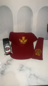 perlengkapan sekolah topi merah dasi perempuan dan gesper sd // 1 set perlengkapan sekolah
