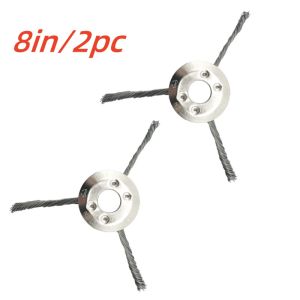 LUSQI 2PC 8/9Inch Steel Wire Wheel Head  Grass Trimmer Head Universal Weed Brush Removal Moss Rust Fit Gasoline Brushcutter