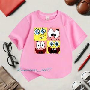Kaos Anak Cewek Motif Spongebob Dan Patrick Kaos Anak Cewek Cowok Lengan Pendek 2-12 Tahun