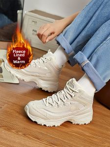 Skechers | Giày Nữ Cao Gót Retro Đế Dày Ấm Áp Mùa Xuân Thu