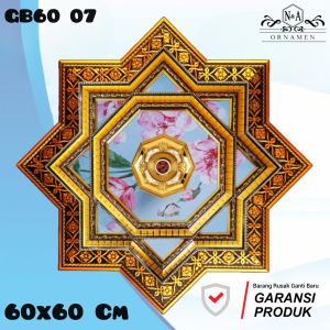 Ornamen Plafon PVC 60x60 Cm TERLARIS | Ornamen Gypsum | Hiasan Lampu Plafon | Fitting Lampu Hias