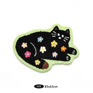 VIKAMA Cute Cat Cat Bedroom Floor Mat - Childrens Room Bedside Rug - Soft And Slip-Resistant Furry Cushion For Home Decoration