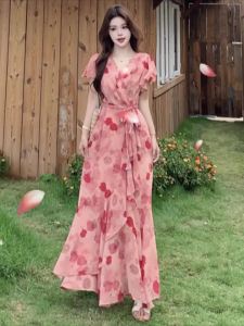 RELNLEX | Đầm Dài Hoa Pháp Elegance Mùa Hè