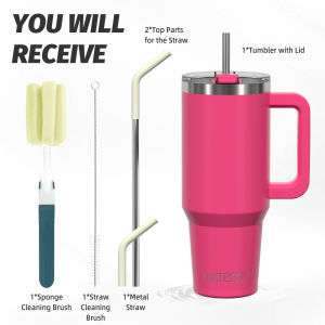WATERSY 20oz/30oz/40oz Tumbler with Handle & Straw Large Capacity Insulated Cup 304 Stainless Steel Vacuum Thermal Mug