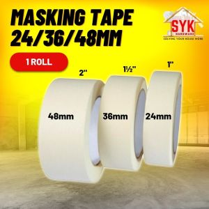 SYK Masking Tape(24mm/36mm/48mm)For Painting Adhesive Tape White Tape Packaging Tape Kertas Tape Pita Pelekat