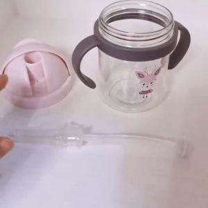 AI-C759 Botol Minum Karakter Anti Tumpah BPA FreBotol Minum Anak Sedotan 250ML Gelas Minum Bayi Training Cup Baby