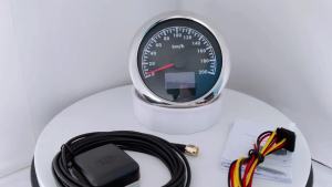 ELING 85mm (3 3/8) Speedometer GPS Odometer 30 60 Knots 60 120 200 km/h MPH 80 160 MPH with 7 Colors Backlight 12V 24V for Car