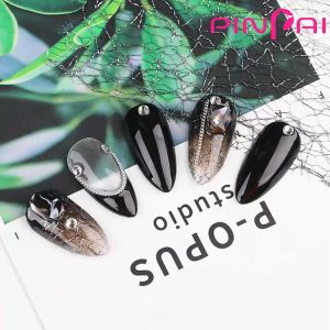 1 Pc Stiker Kuku 3D Transfer Air Bahan Mesh Foil Warna Gold Silver Untuk Aksesoris Nail Art