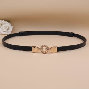TIYANG | Dây Nịt Da Thật Nữ Mỏng Khóa Vàng Trang Trí Accentuating