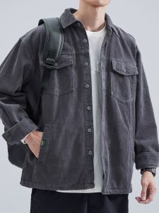 American Heavy Weight Workwear Shirt & Long Sleeves Spring & Autumn Corduroy Jacket Outwear