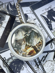 กระเป๋าใส่ของ PVC ทรงกลมโปร่งใส ปกป้อง สำหรับใช้ในชีวิตประจำวัน กระเป๋าพกพา อุปกรณ์การ์ตูน ของเล่น วัสดุ PU สีพื้น