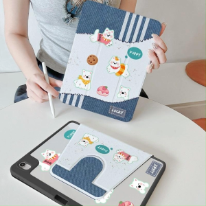 เคสไอแพด อะคริลิคหมุนได้ 360 องศา เดนิม Pro13 Air7 13 Gen11 Air6 ลูกสุนัข เคสiPad Gen9 Gen9 Air5/4 Pro10.5