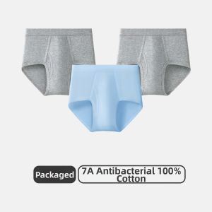 THREEGUN | Elderly Men Cotton Breathable High-Waisted Ribbed Briefs