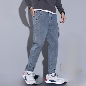 ROMON | Loose Straight Leg Mens Jeans Romon Spring Summer New Style Thin Elastic Long Trousers Youthful Fashionable Cotton Denim