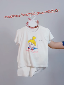 Bộ cộc tay cài vai in hình baby BENTY BT006 chất vải mềm mịn thoáng khí đồ bộ bé trai bé gái