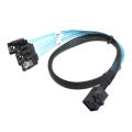 Mini SAS HD 12G SFF8643 ถึง 4 SATA ภายในสาย SFF 8643 เมนบอร์ดคอนโทรลเลอร์ 4 SATA Hard Drive Server Cable. 