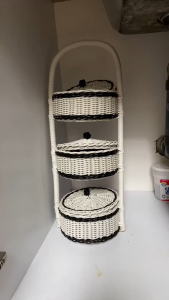 Keranjang Penyimpanan Serbaguna / Tempat Multifungsi / Keranjang Plastik / Keranjang Penyimpanan Bumbu Keranjang rak susun keranjang tutup rak rotan sintetis tempat bumbu tempat telor perlengkapan dapur rak serbaguna keranjang karakter