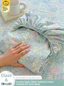 KAMONI | Infant Grade Double Layer Gauze Fitted Sheet 1pc Cotton Blend Full Mattress Protector