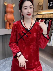 Bộ Đồ Ngủ Cổ Tròn Rộng Rãi Phong Cách Trung Hoa Cổ Điển Cho Nữ Bộ Đồ Ngủ Hai Mảnh Có Nút Cài Thời Trang Mùa Xuân