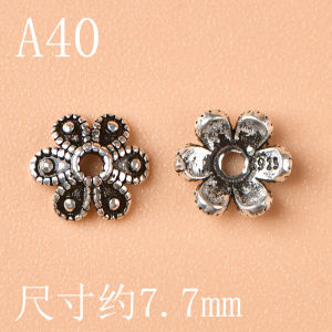 S925 Sterling Silver Thai Silver Handmade Bracelet Accessories Flower Pads Separators Bead Holders DIY Craft Supplies