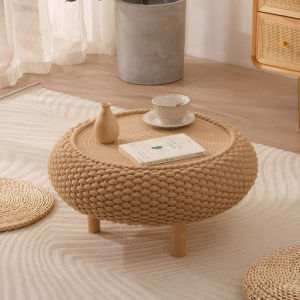 DANBIYIN | Moveable Round Rattan Small Table