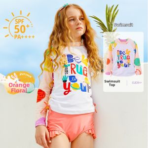 PPTOWN | Summer New Girls Swim Shorts Large Kids UV Protection Printed