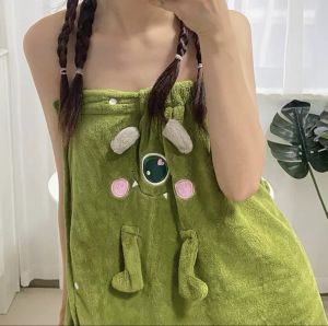 ผ้าคลุม พร้อมผ้าขนหนูและหมวกคลุมผม อาบน้ำ น่ารักๆ 2022 แบบใหม่ ฉบับปวด ตามเงิน เสริมสร้างความงาม รูปร่างสวย พร้อมผ้า