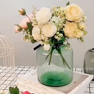 30CM Fake Roses Silk Peony Artificial Flowers Cheap New Years Festival Decorations Vase for Home Wedding Bridal Bouquet Indoor