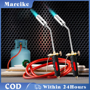 Liquefied Gas Welding Torch Tool for Soldering Weld Cooking Heating with 1.2M Hose Double Switch Type