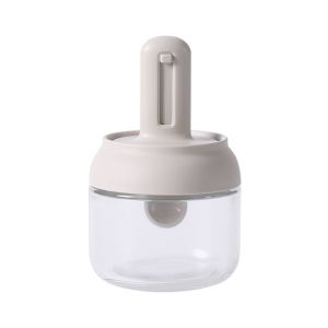 Tempat Bumbu Dapur Kaca Kedap Udara / Wadah Botol Toples Bumbu Dengan Sendok Adjustable