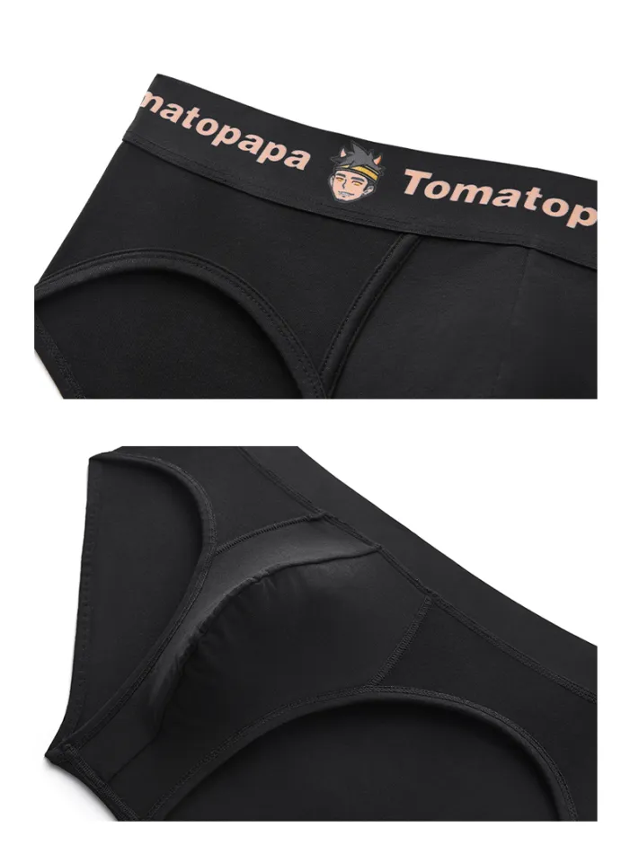 TOMATOPAPA Original Men's Underwear Underpants Briefs Breathable Cotton  Anti-buttock Panties Sexy Heads Design