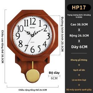 Hense | Đồng Hồ Tường Hình Bát Giác Sáng Tạo và Im Lặng phong cách Trung Quốc