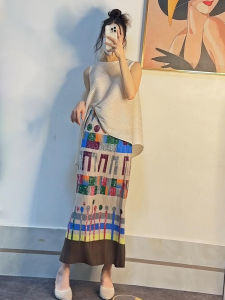 French Pleated High Waist Mini Skirt Womens 2025 New Summer High-End Straight Cut Skirt Wrap Body Pleated Skirt