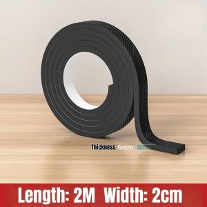 2M/Roll Self Adhesive Non Slip Furniture PadsThick 6mm Rubber Floor ProtectorsCuttable Anti Skid Grippers for Hardwood Floors