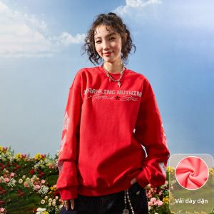 Áo Hoodie Mùa Đông Đính Hột Sao Đỏ